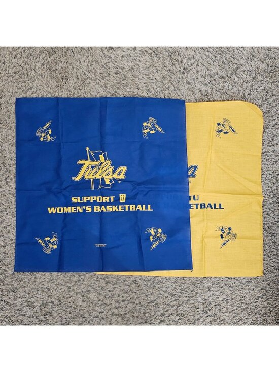 Tulsa Womens Basketball Bandanas Set Of 2 Blue Yellow Sports Memorabilia main image 8